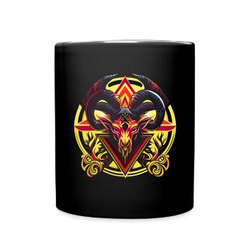 Baphomet - Lucifer - Devil - Satan - 666 - Tasse einfarbig - Schwarz - Vorne