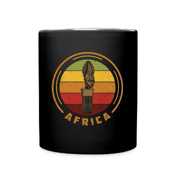 Afor-Kamm Pflege Frisur Afro Geschichte Afrika Pic - Tasse einfarbig - Schwarz - Vorne