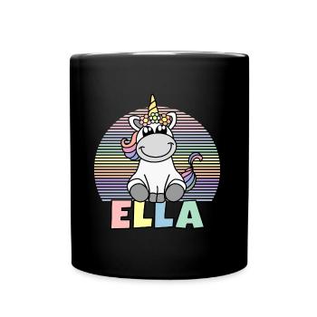 Ella Einhorn Name - Tasse einfarbig - Schwarz - Vorne