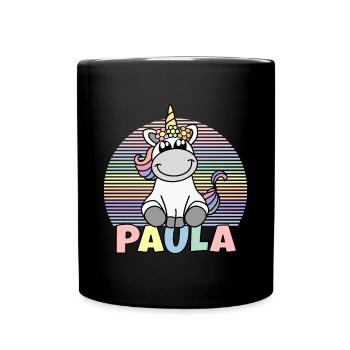 Nom de la licorne Paula - Mug uni - noir - Devant