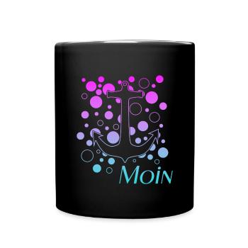 Moin - Tasse einfarbig - Schwarz - Vorne