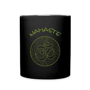 Namaste - Tasse einfarbig - Schwarz - Vorne
