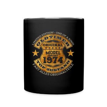 50th Birthday Vintage January Vintage 1974 - Full Colour Mug - black - Front
