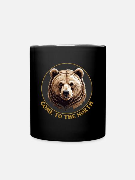 Grizzlybär Kodiakbär Braunbär komme in den Norden - Tasse einfarbig - Schwarz
