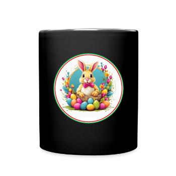 Lapin de Pâques mignon dans le panier de Pâques - Mug uni - noir - Devant