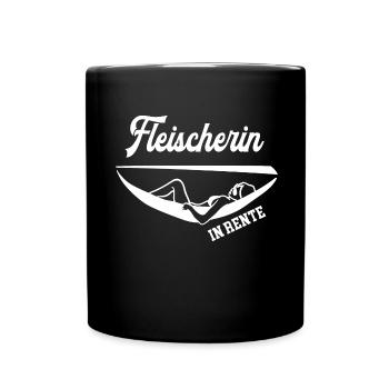 Fleischerin Rente Rentnerin Schlachterin Ruhestand - Tasse einfarbig - Schwarz - Vorne