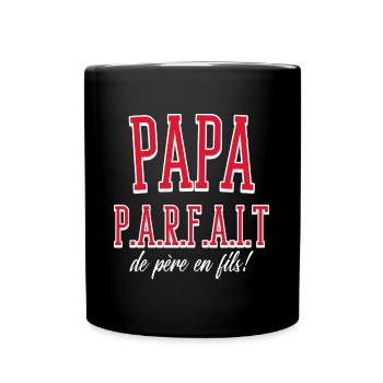 Papa parfait de père en fils - Mug uni - noir - Devant