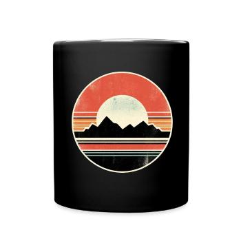 Mountains, Mountains, Hikers, Nature - Full Colour Mug - black - Front