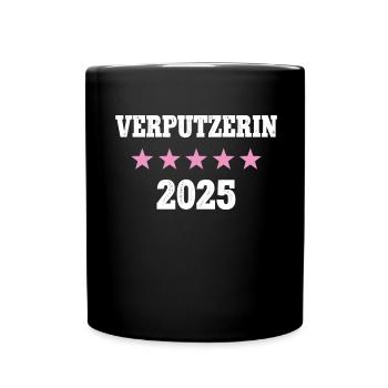 Verputzerin 2025 Verputzer Frauen Stuckateurin - Tasse einfarbig - Schwarz - Vorne