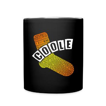 Coole Socke - lustiges Motivationsdesign - Tasse einfarbig - Schwarz - Vorne