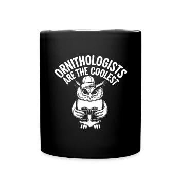 Ornithologists are the coolest funny owl - Full Colour Mug - black - Front