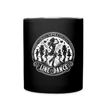 Love Line Dance Western Girls Cowboys dancing - Full Colour Mug - black - Front