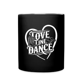 Love Line Dance I Love Line Dancing with Heart - Full Colour Mug - black - Front