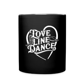 Love Line Dance I Love Line Dancing with Heart - Full Colour Mug - black - Front