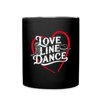 Love Line Dance ich liebe Line Dancing - Tasse einfarbig - Schwarz - Vorne
