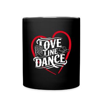 Love Line Dance ich liebe Line Dancing - Tasse einfarbig - Schwarz - Vorne