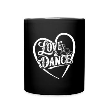Love Line Dance I Love Line Dancing with Heart - Full Colour Mug - black - Front