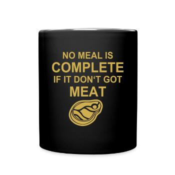 Meat Grilling BBQ Burger Steak Western Chef - Full Colour Mug - black - Front