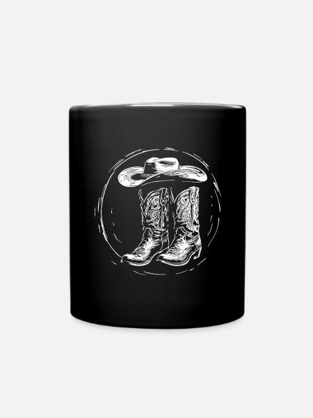 Musique Country, Danse et Danse en Ligne Bottes Stetson - Mug uni - noir