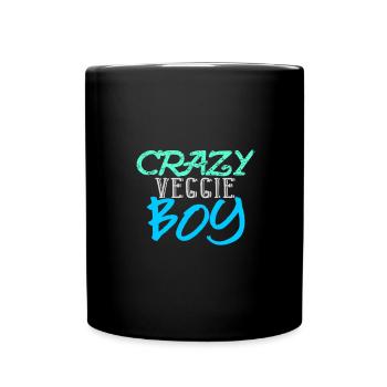 Verrückter Veggie Junge - Fun Geschenk für Veggies - Tasse einfarbig - Schwarz - Vorne
