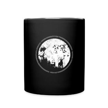 Wald Geschenk Hirsch Rehbock Jäger Natur Förster - Tasse einfarbig - Schwarz - Vorne