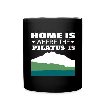 Luzern Shirt : Pilatus Shirt - Tasse einfarbig - Schwarz - Vorne