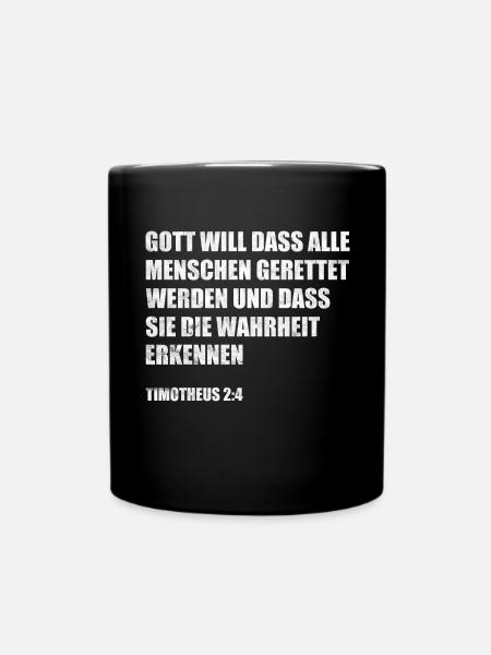 Gott will / Christliches Geschenk - Tasse einfarbig - Schwarz