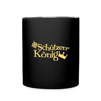 Schützenkönig Schießverein Kirmes Sportschütze - Tasse einfarbig - Schwarz - Vorne