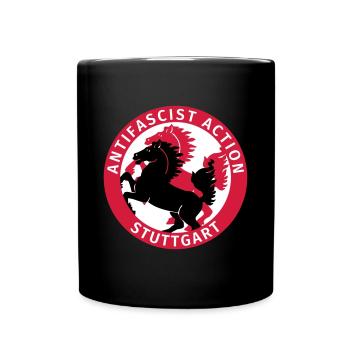 Antifaschistische Aktion Stuttgart Antifa Stuggi - Tasse einfarbig - Schwarz - Vorne
