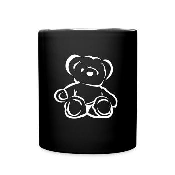 Teddybär - Tasse einfarbig - Schwarz - Vorne