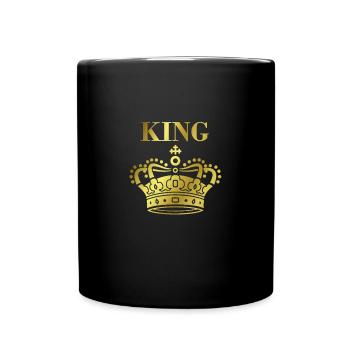 King Krone gold - Tasse einfarbig - Schwarz - Vorne