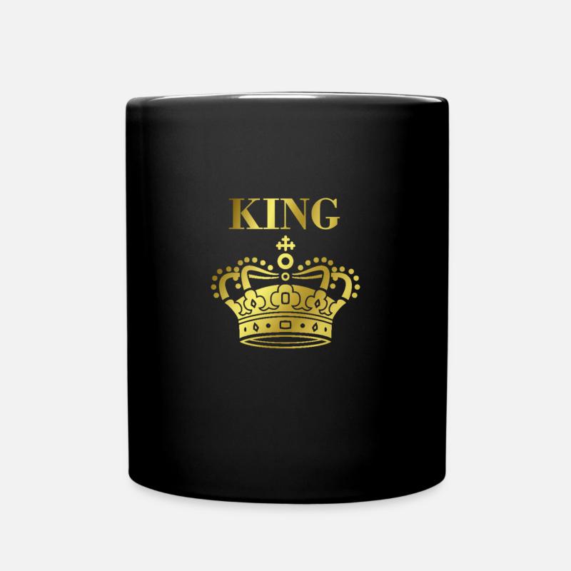Roi couronne d'or - Mug uni - noir