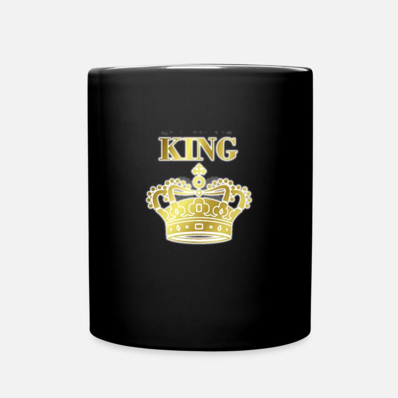 King Krone gold mit Schatten - Tasse einfarbig - Schwarz