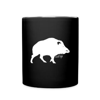 Wildschwein Wildlife - Tasse einfarbig - Schwarz - Vorne