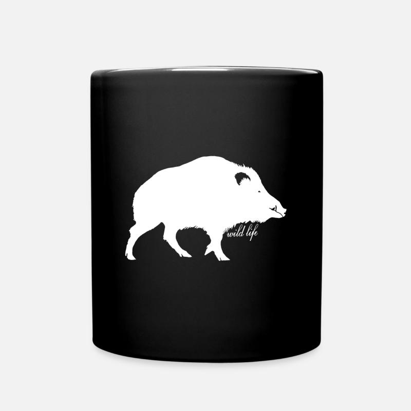 Wild boar wildlife - Full Colour Mug - black