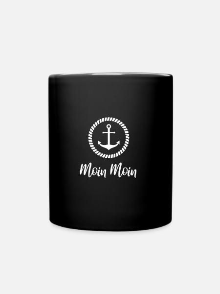 Moin Moin - Tasse einfarbig - Schwarz