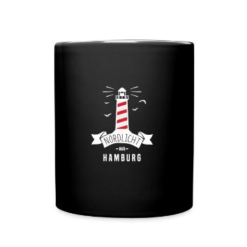 Nordlicht aus Hamburg - Tasse einfarbig - Schwarz - Vorne
