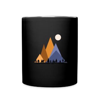 Minimalist mountains - Full Colour Mug - black - Front