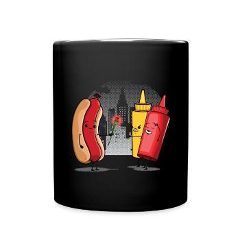 Hot Dog love Ketchup - Mug uni - noir - Devant