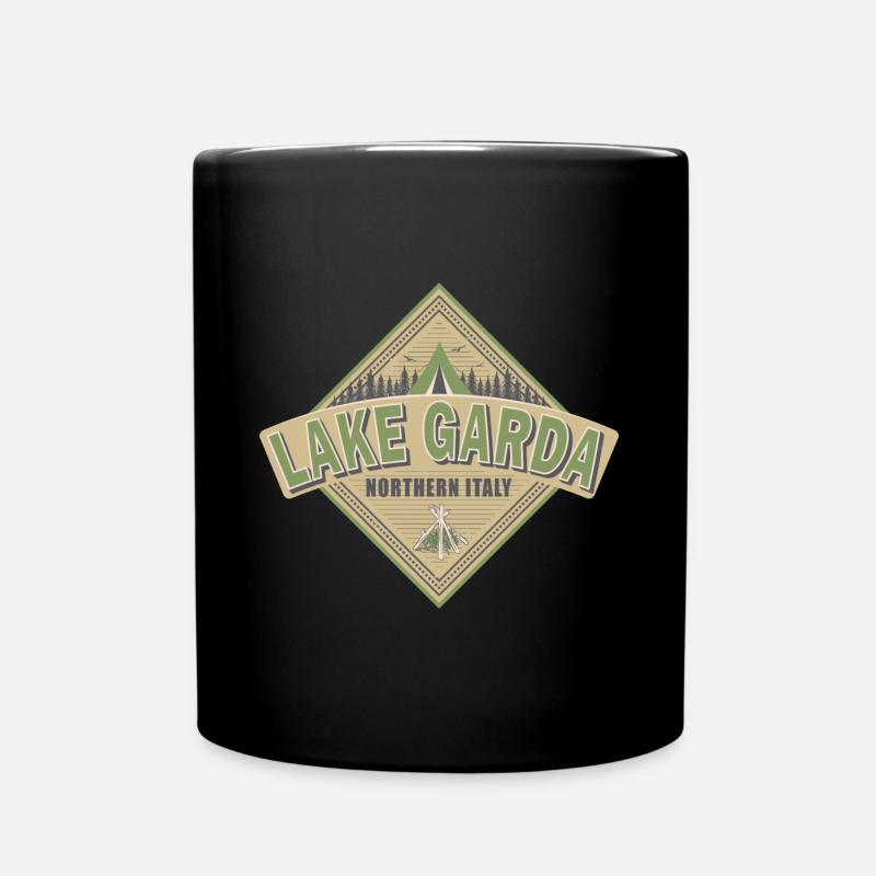 Gardasee Italien Vintage Camping Design - Tasse einfarbig - Schwarz