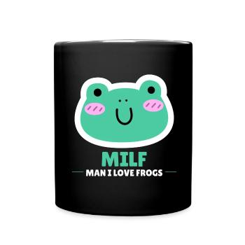 Frosch Laubfrosch Lustiger Frosch - Tasse einfarbig - Schwarz - Vorne