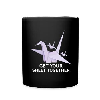 Conception d'origami japonais et origami kirigami - Mug uni - noir - Devant