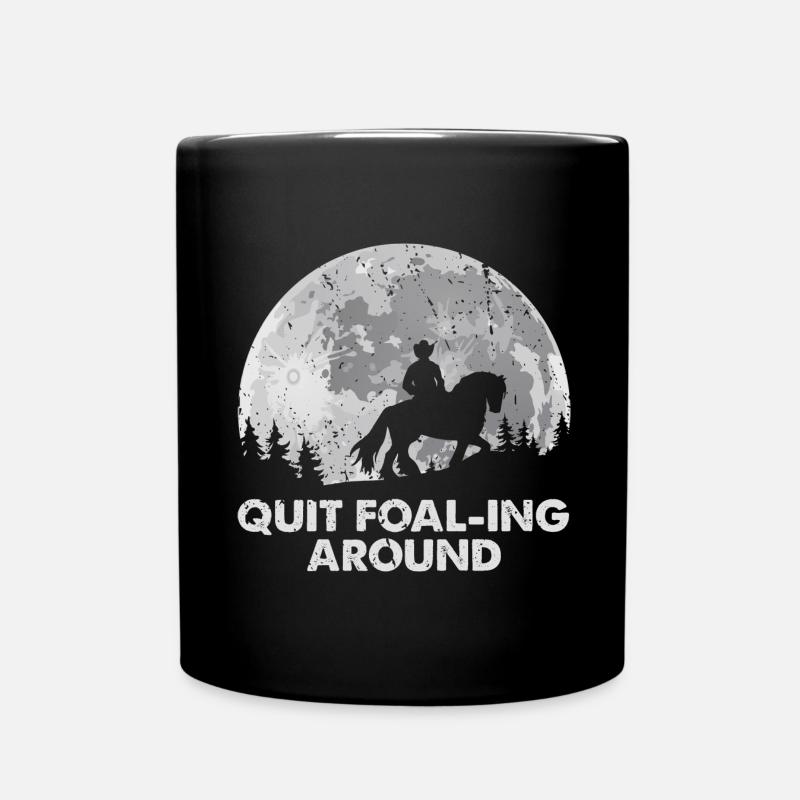 Cydesdale Rider et dessin de cheval de trait - Mug uni - noir