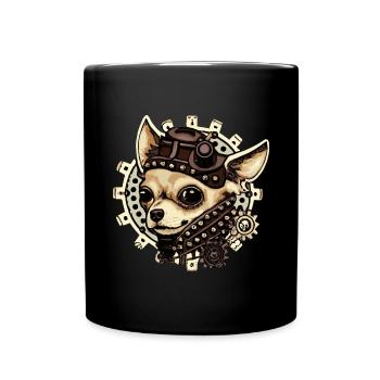 Chihuahua Steampunk Chien Chiot - Mug uni - noir - Devant