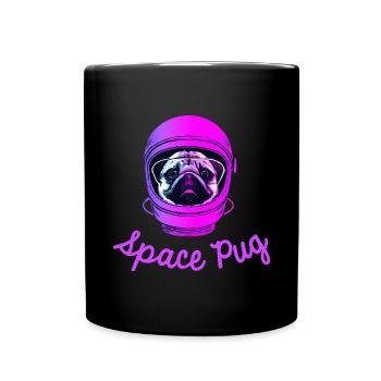 Space Pug Dog Cadeau Carlins - Mug uni - noir - Devant