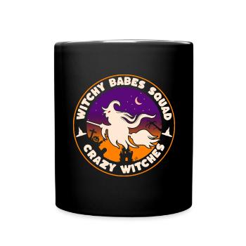 Team of Witches Costume Halloween Witch - Full Colour Mug - black - Front