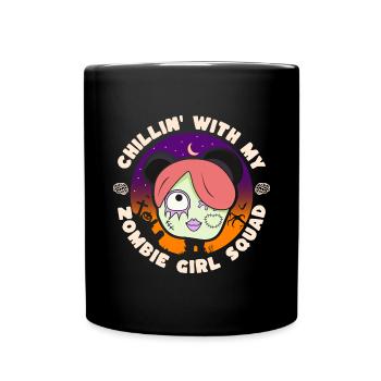 Zombie Girls Team Costume Halloween Woman - Full Colour Mug - black - Front