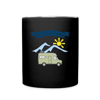 my motorhome is calling - Tasse einfarbig - Schwarz - Vorne