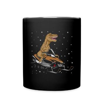 Snowmobiler and snowmobile design - Full Colour Mug - black - Front