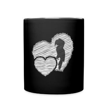 Parrot with heart Animal love macaw - Full Colour Mug - black - Front